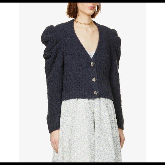 ULLA JOHNSON NWT Odette Cardigan Midnight Size M - Picture 3 of 9